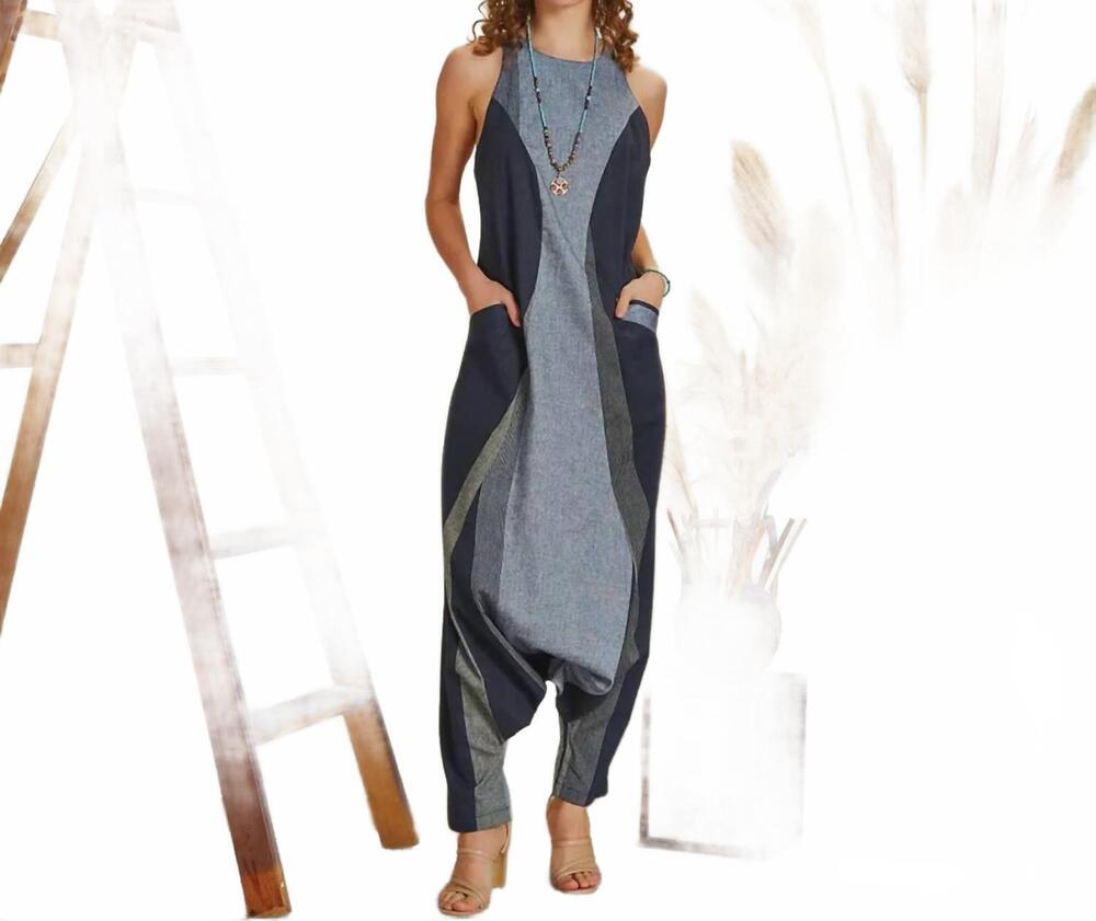NEW LOS BANDITOS evie harem jumpsuit in blue